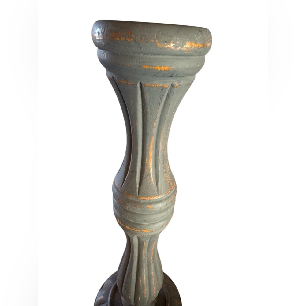 Decorative Blue Gray and Dark Grey Candle Holders Set - Home Accents - Picture 3 of 14